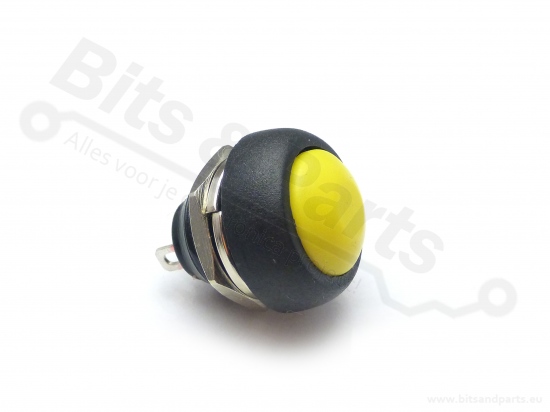 Push button contact round ball 12mm yellow 250V/1A